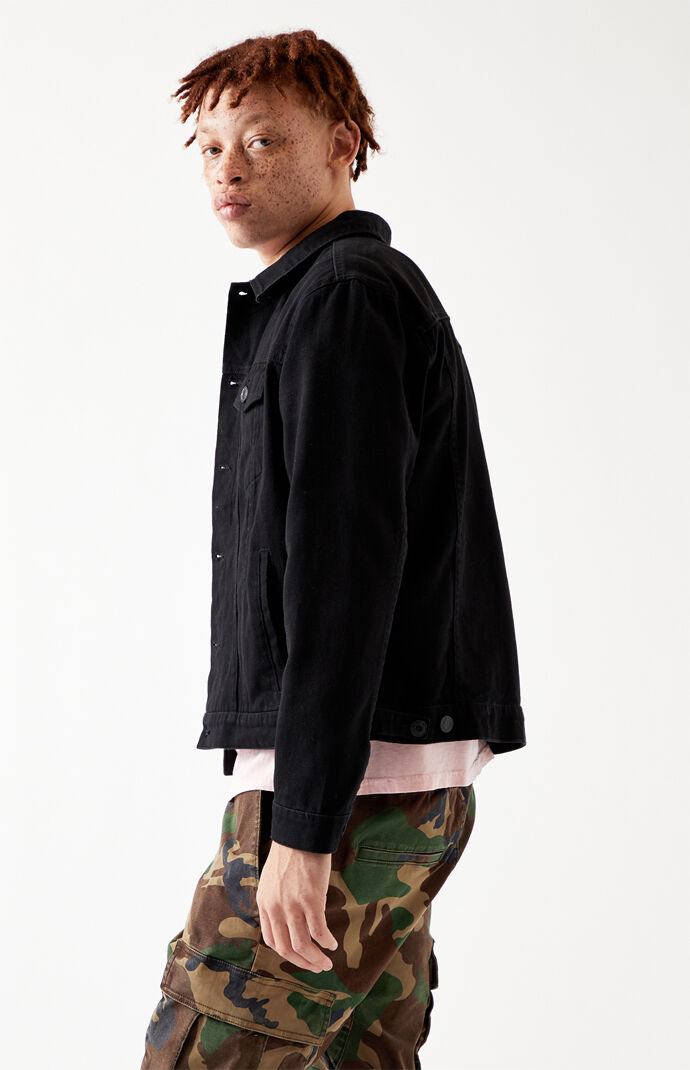 Black Basic Trucker Denim Jacket