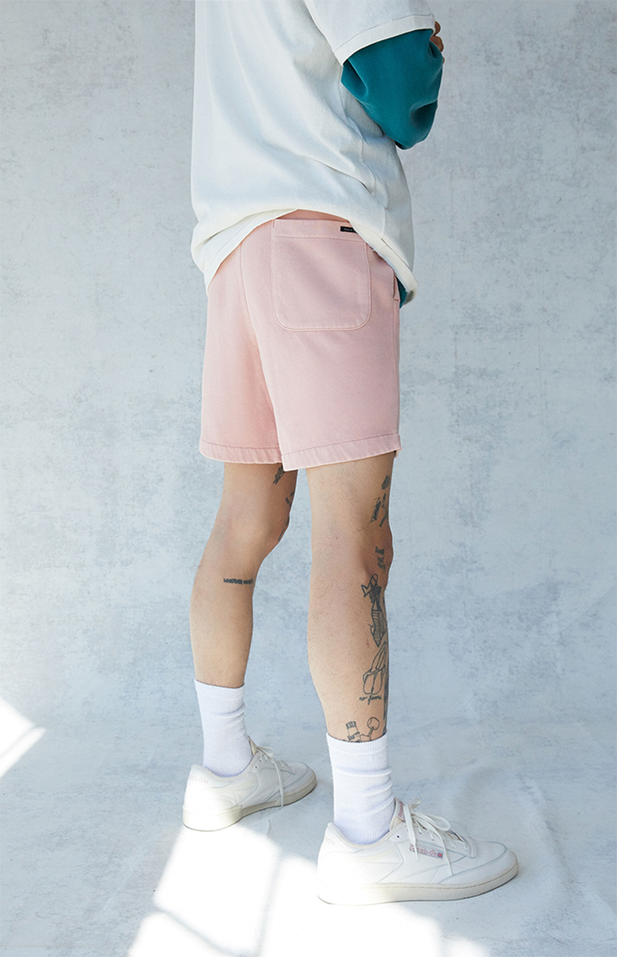 PacSun Light Pink Pigment Wash Volley Sweat Shorts | PacSun