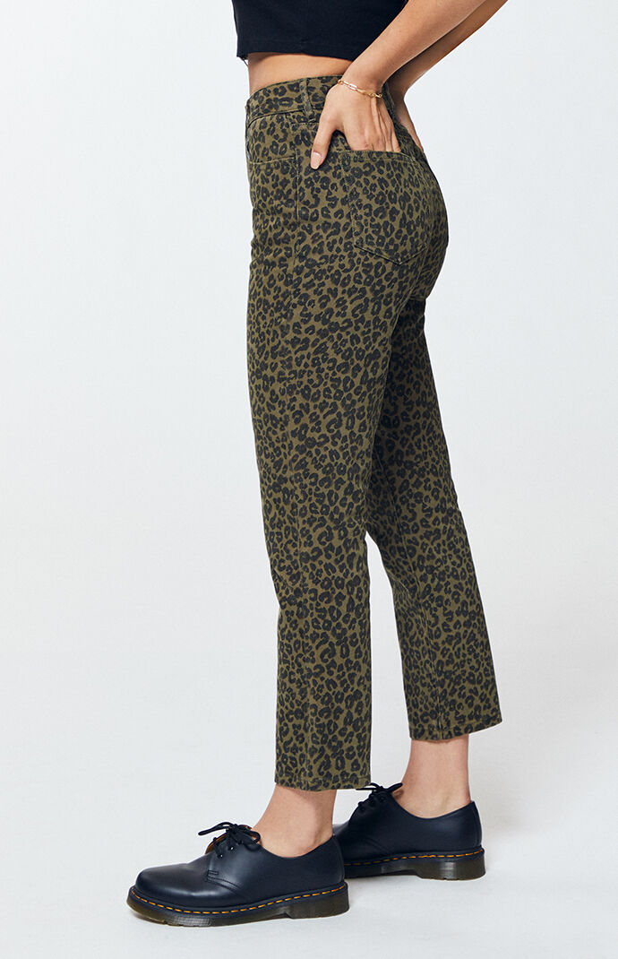 Cheetah print mom jeans sales