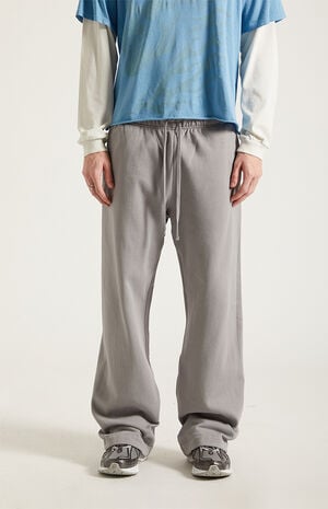 Light Gray Fleece Extreme Baggy Sweatpants image number 2