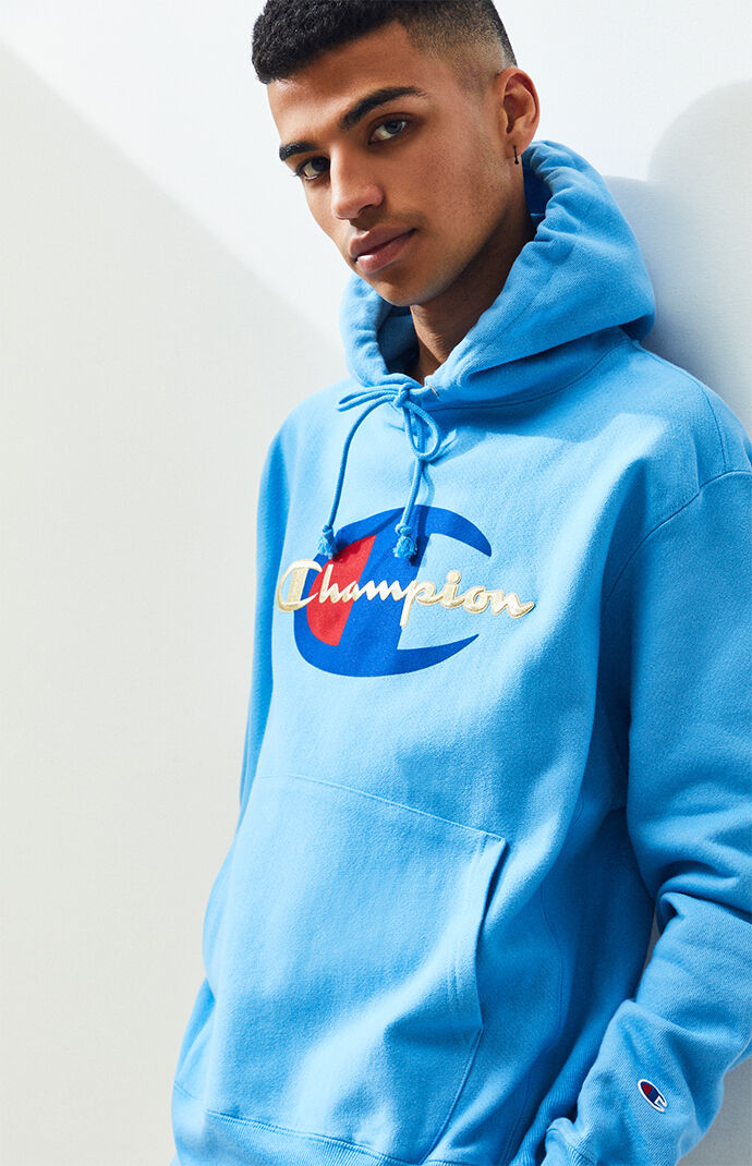 blue champion hoodie pacsun