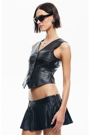 Faux Leather Rider Mini Skirt image number 2