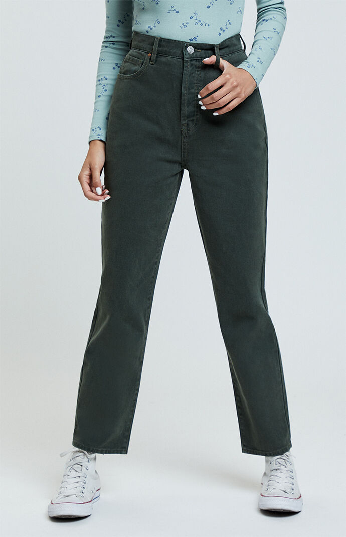 high waisted straight leg jeans