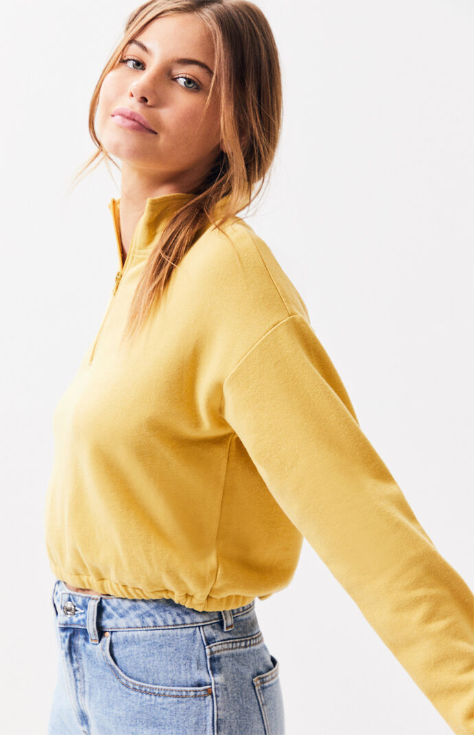 la hearts jersey taped half zip sweatshirt