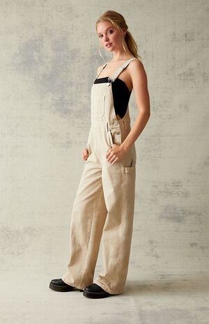 Sand Denim Overalls image number 3