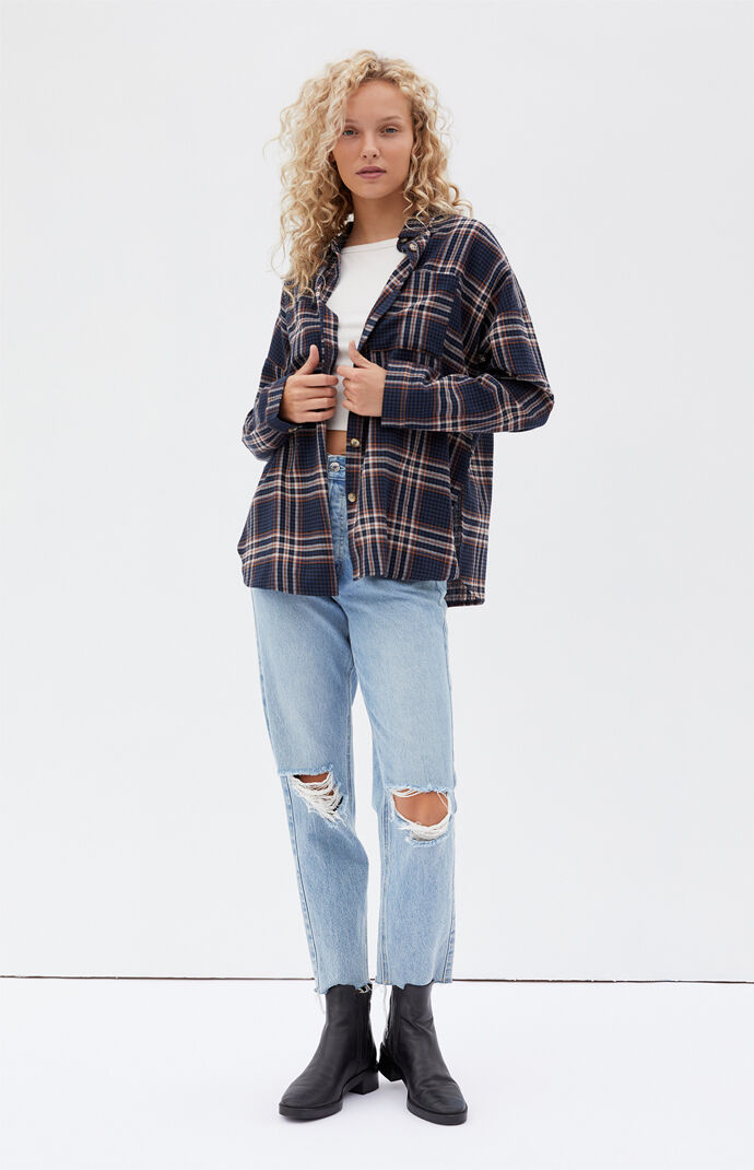Oversized Boyfriend Flannel Shirt