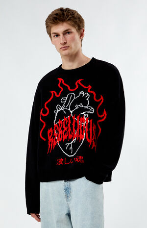 Rebellious Flame Cropped Sweater image number 3
