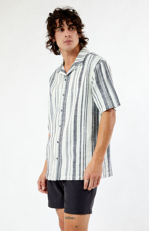 Black Woven Camp Shirt image number 1