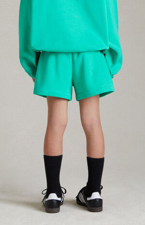 Essentials Mint Leaf Fleece Running Shorts image number 5