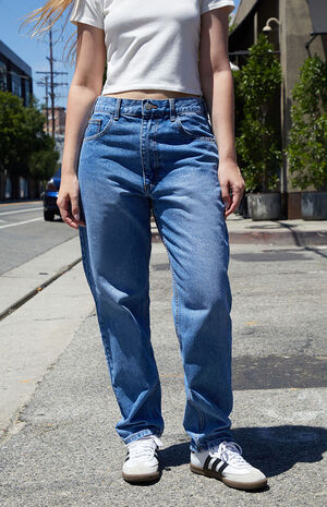 Medium Blue Straight Leg Jeans image number 2