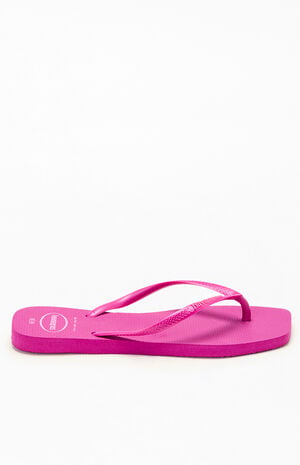 Women's Fuchsia Slim Square Flip Flop Sandals image number 1