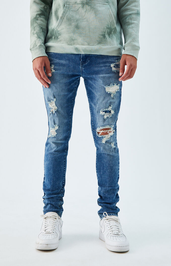 Medium Ripped Stacked Skinny Jeans