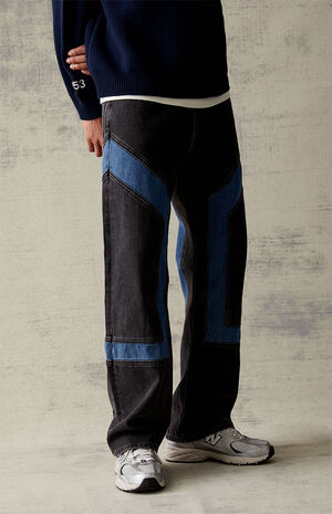 Baggy Mixed Indigo Panel Jeans image number 3
