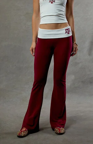 Texas A&M Aggies Fold-Over Flare Yoga Pants image number 1