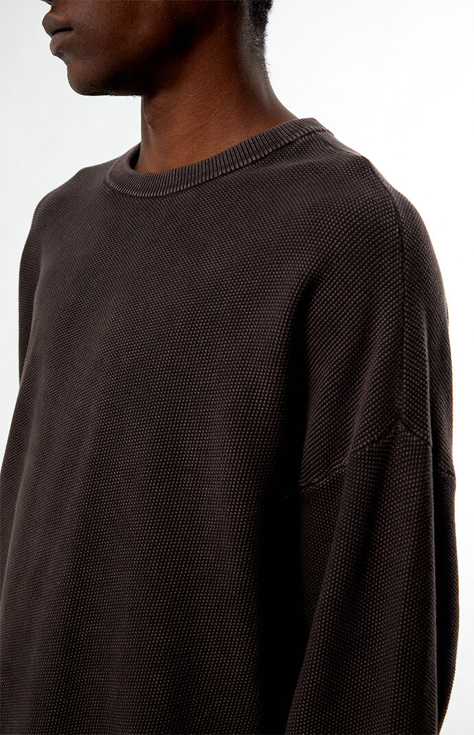 Pacsun Brown Textured Crew Neck Sweater | Pacsun