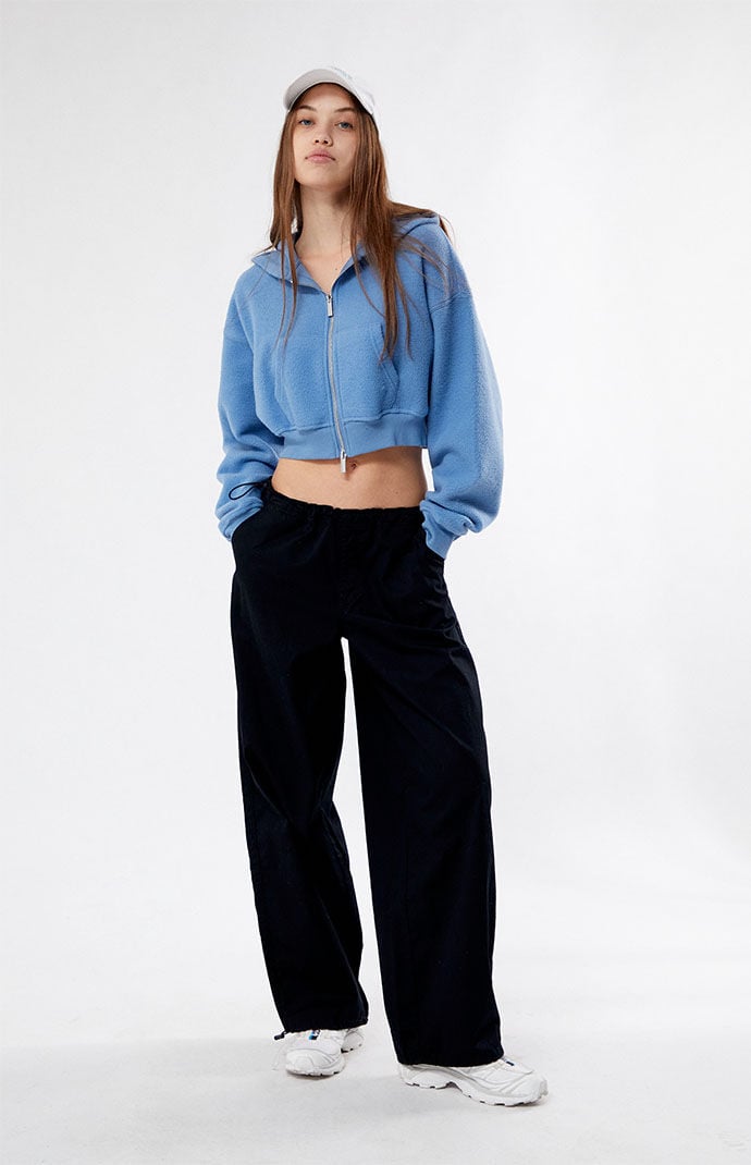 Double zipper cropped sweater top