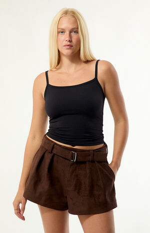 Evanda Faux Leather Shorts image number 3