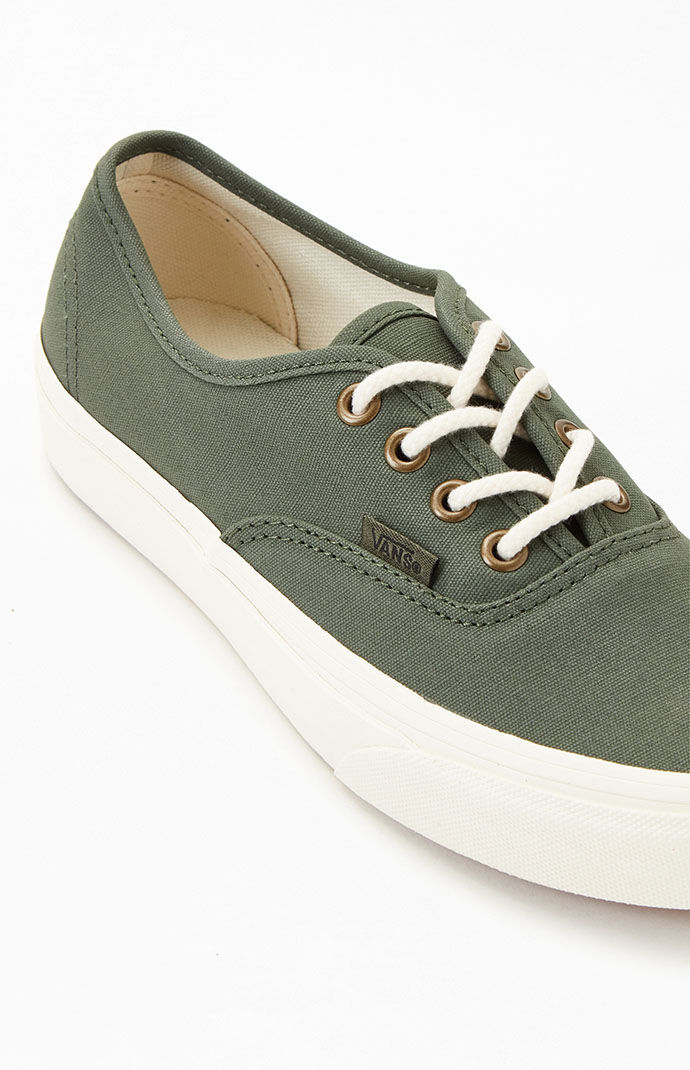 Vans Olive Authentic Waxed Canvas Sneakers PacSun