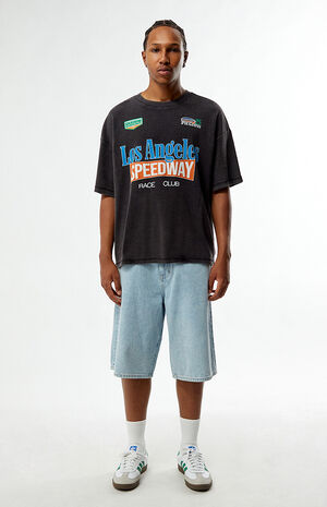 Black Speedway Waffle Knit T-Shirt image number 4