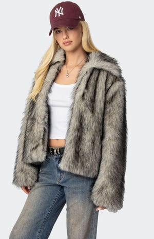 Mob Wife Faux Fur Jacket image number 3