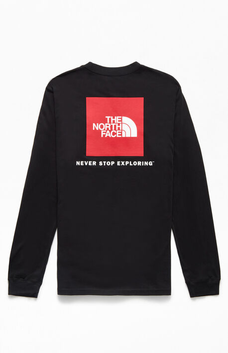 Black Red Box Long Sleeve T-Shirt