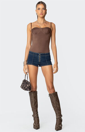 Laurel Shiny Cupped Bodysuit image number 5