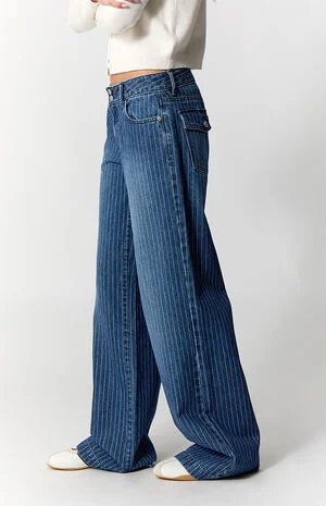 Casey Low Rise Baggy Jeans Pinstripe image number 3