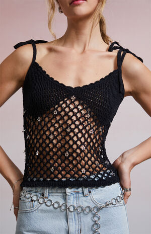 Nathalia Charmed Crochet Tank Top image number 5