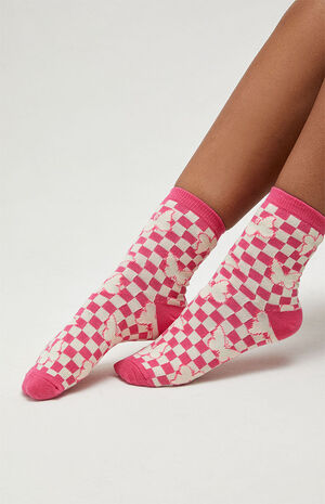 Checkerboard Butterfly Socks image number 2
