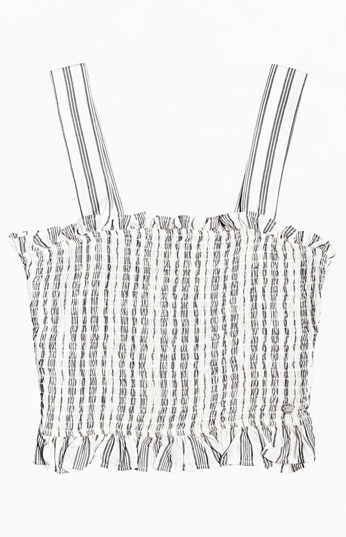 Volcanic Smocked Cropped Tank Top