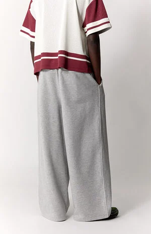 Heather Grey Fleece Ultra Baggy Sweatpants image number 4