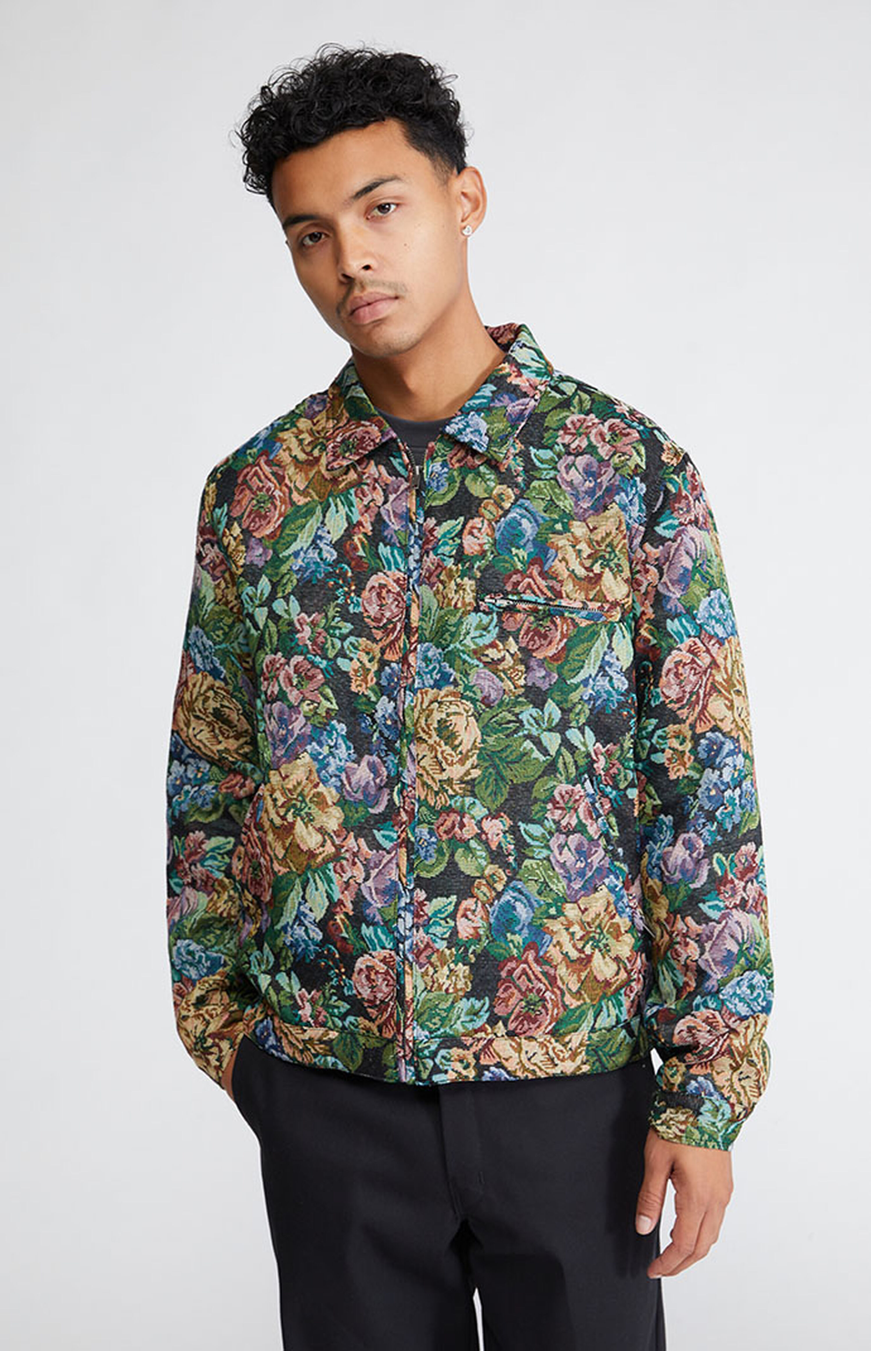 PacSun Jacquard Floral Gas Jacket PacSun