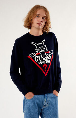  GUESS Men's Long Sleeve Logo Jacquard Knit Crew : GUESS:  Clothing, Shoes & Jewelry
