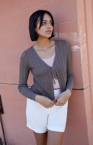 Brown Greta Tie Front Top image number 1