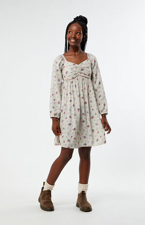 Ditsy Long Sleeve Mini Dress image number 5
