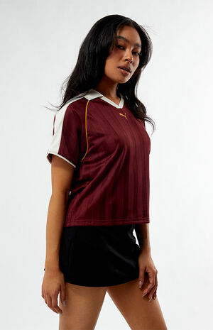 Maroon T7 Cropped Football Jersey image number 2