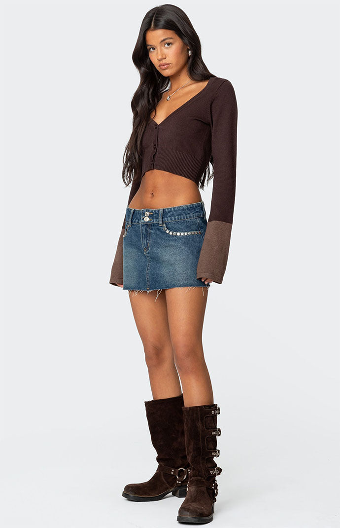 【返品送料無料】 Flared Block Color Edikted Sleeve PacSun | Cardigan ジャケット・アウター