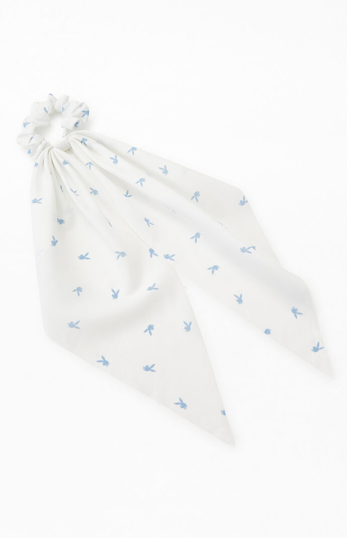 By PacSun Blue & White Bunny Flowy Scrunchie