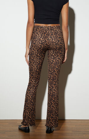 Leopard Knit Flare Pants image number 4