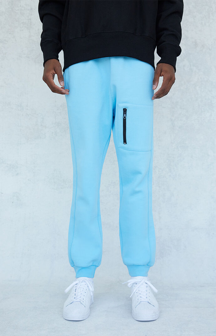 Royal Blue Zip Cargo Fleece Sweatpants