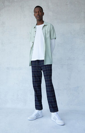 Arlo Navy Plaid Menswear Trousers image number 2