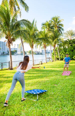 YardCandy Stars & Stripes Portable Cornhole Toss Game image number 2
