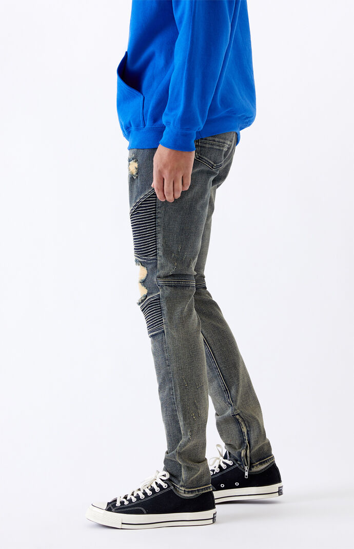 Dark Moto Stacked Skinny Jeans