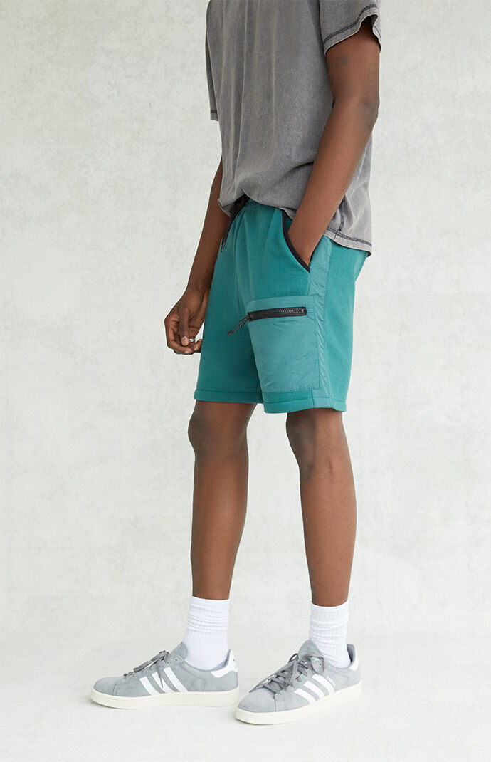 Nylon Volley Mixed Sweat Shorts