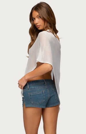 Azalia Asymmetric Knit Poncho image number 3