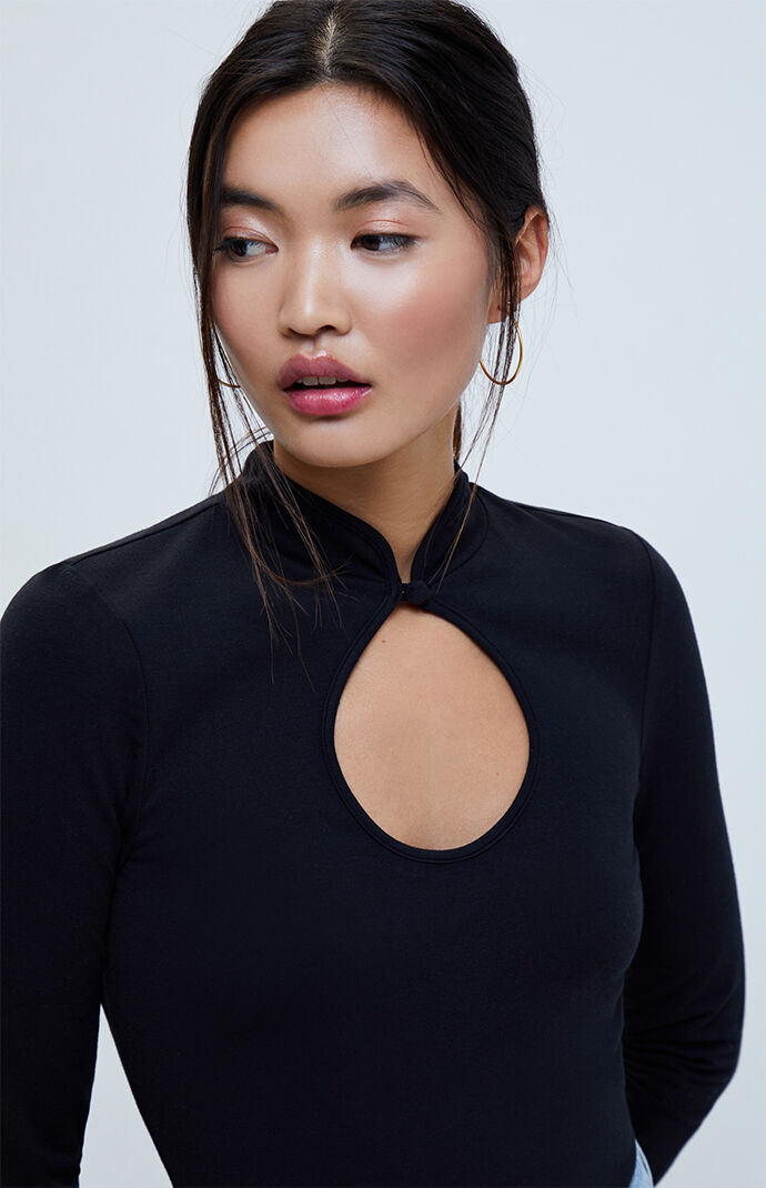 Leona Mock Neck Long Sleeve Top