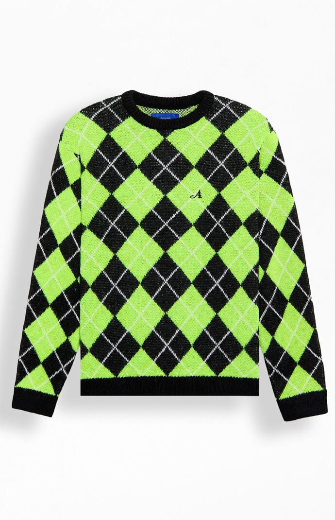 Awake NY Argyle Crew Neck Sweater