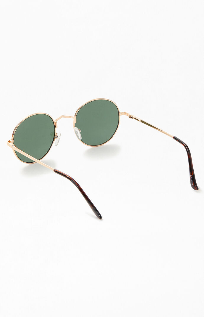Gold Round Metal Frame Sunglasses