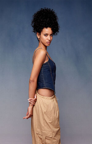 x PacSun Your Destiny Denim Corset top image number 3