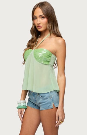 Kitty Sequin Halter Top image number 2